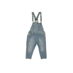GAP Denim Overalls Womens Size XL Cropped Blue Bib Jean Medium Wash Y2K Normcore